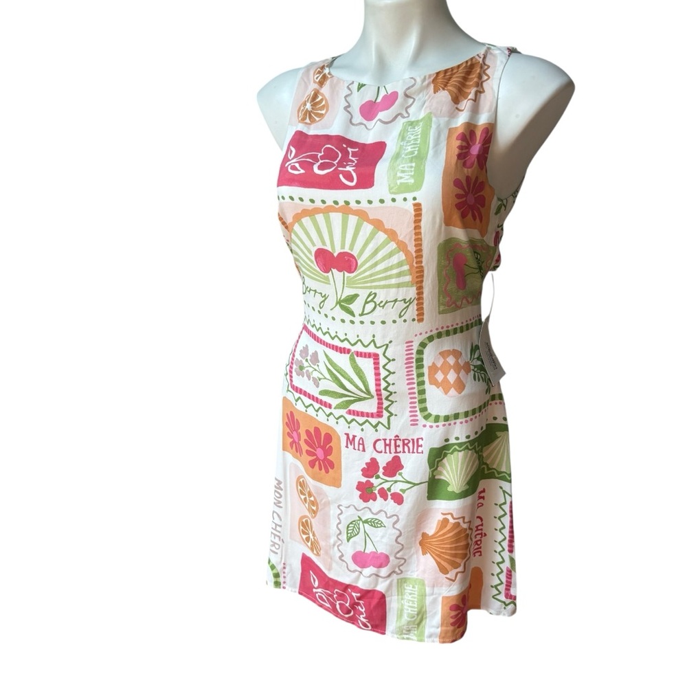 NWT, Mod On Trend Secret Symphony Cutout Tie Back Print Dress!, Sz S - Picture 8 of 16